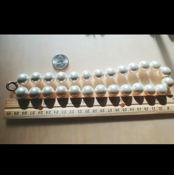High End Vintage Faux Pearl 925 Necklace - Picture 5 of 5